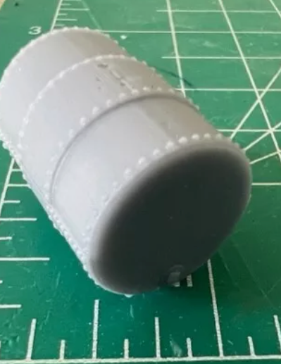 Logging Riveted metal tank with drain plug