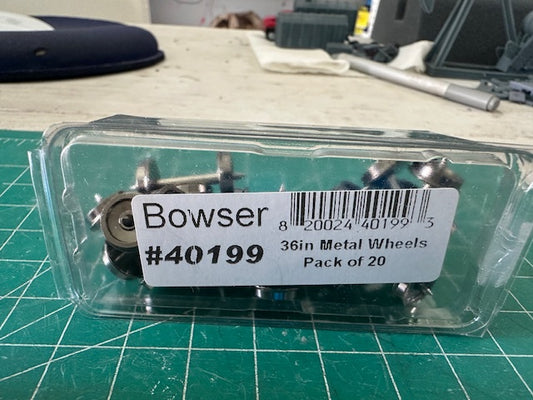 Bowser Metal wheels w/ needlepoint axles. Non Magnetic. RP25 flanges